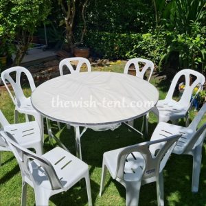 เช่าชุดโต๊ะจีน 1.2 เมตร+เก้าอี้พลาสติก