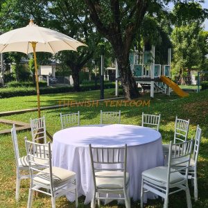 เช่าชุดโต๊ะจีน+เก้าอี้ชิวารีสีขาว